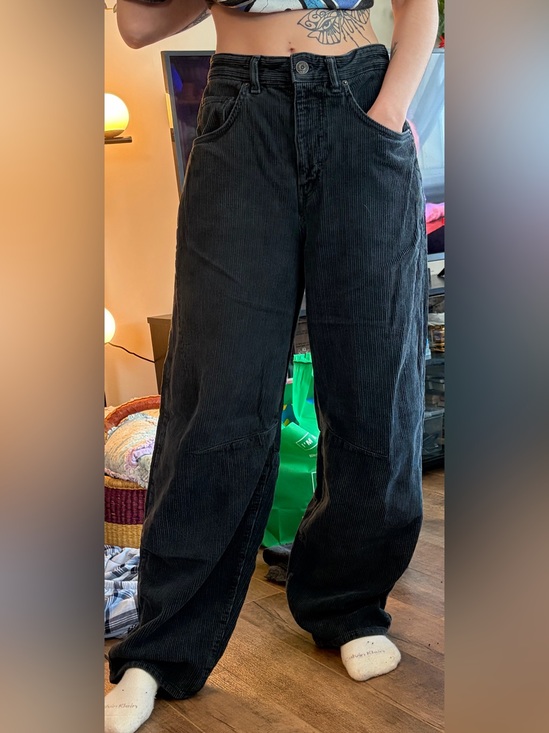 Urban Outfitters Pants - Wide Leg/Barrel Leg Black Corduroy Pants